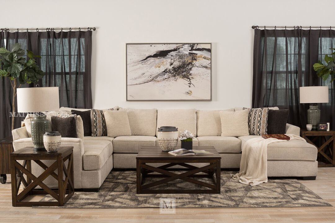 Michael Nicholas Designs Fortune 3-Piece Sectional in Cream