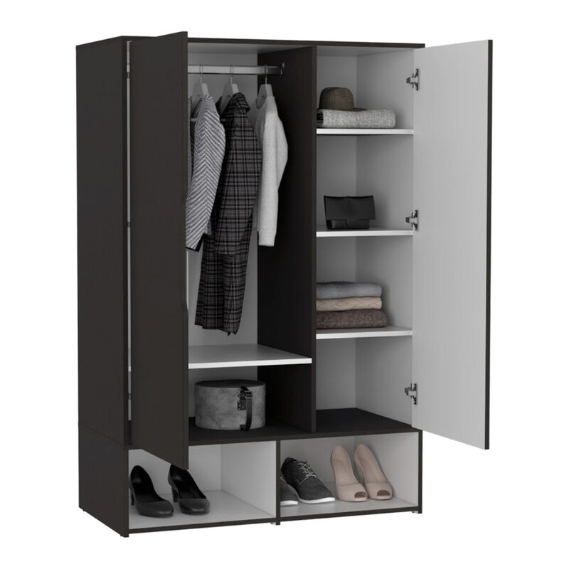 Armoire Barletta, Bedroom, Black / White