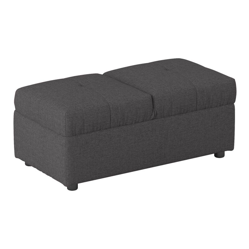 Stylish Gray Storage Ottoman Chair for Living Room