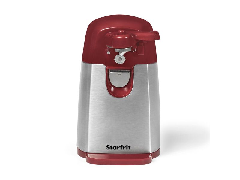 Starfrit - Electric Can Opener with Bottle Opener and Knife Sharpener, Red