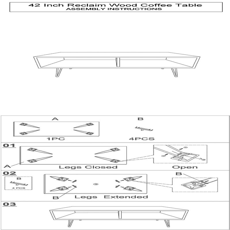 Betsy 42 Inch Reclaimed Wood Rectangle Farmhouse Coffee Table With Storage, Iron Legs, Natural Brown-Benzara