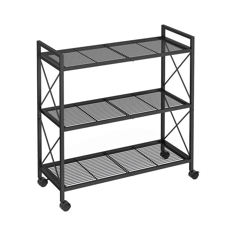 3-Tier Metal Storage Rack with Wheels