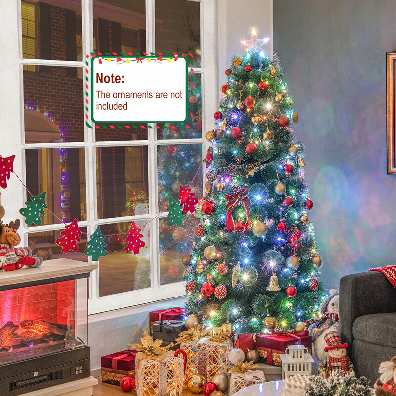 Pre-Lit Fiber Optic Christmas Tree with Multi-Color LED Lights and Top Star Light