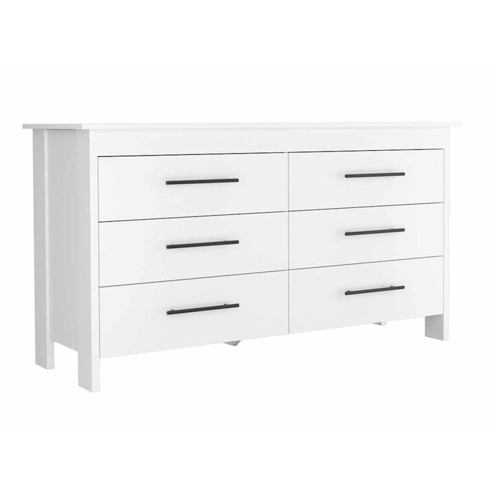 Plethoria Home 6-Drawer Rectangle Dresser White
