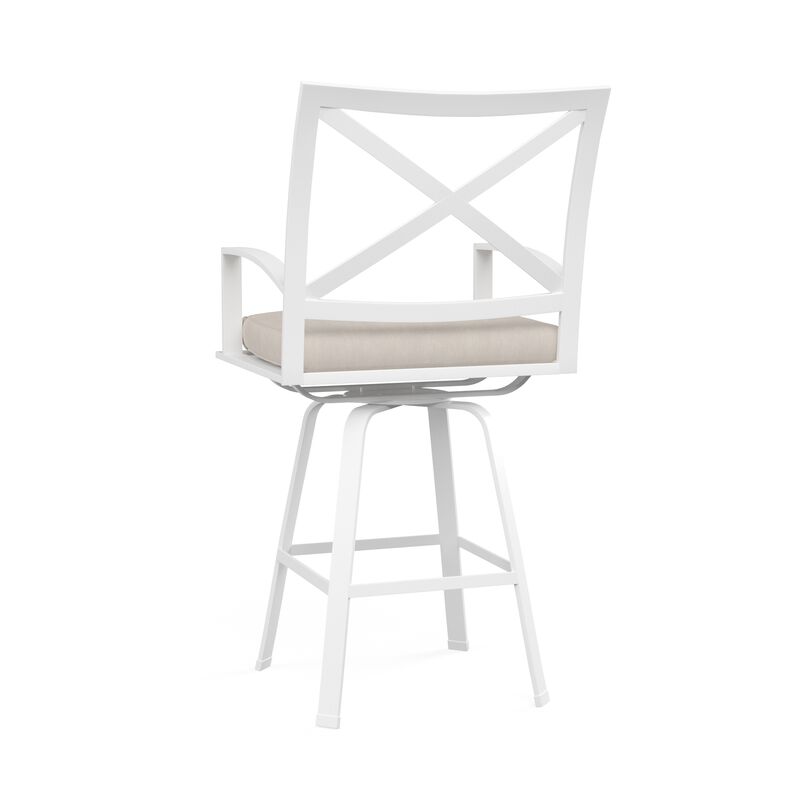 Bristol Swivel Counter Stool in Canvas Flax w/ Self Welt