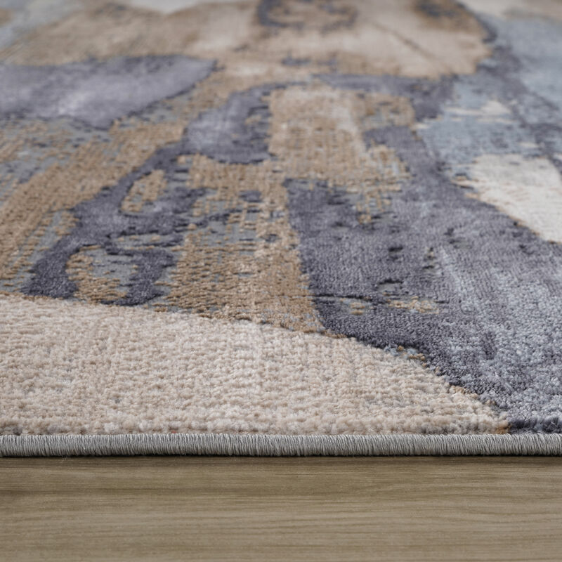 Atlas Mirage Abstract Blue Beige Indoor Area Rug