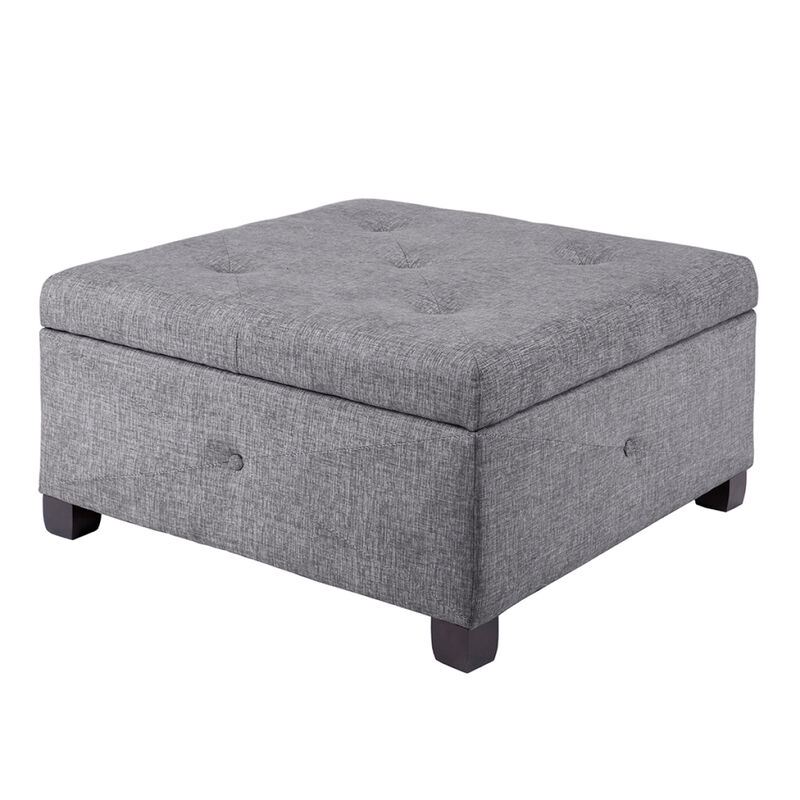 Aspen Button Tufted Storage Ottoman