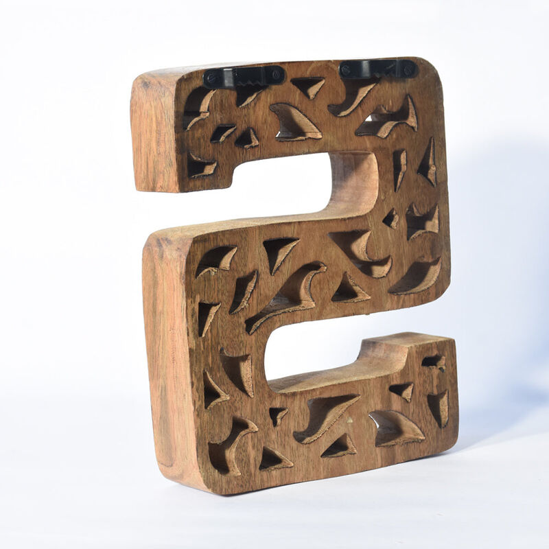 Vintage Natural Gold Handmade Eco-Friendly "S" Alphabet Letter Block For Wall Mount & Table Top Décor