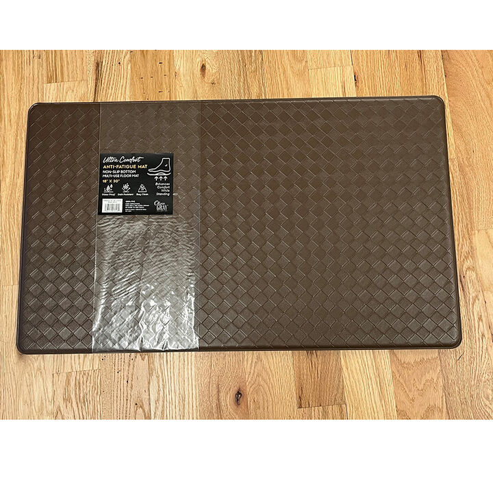 RT Designers Collection Anti-Fatigue Premium High Quality Emboss Mat 18" x 30" Chocolate