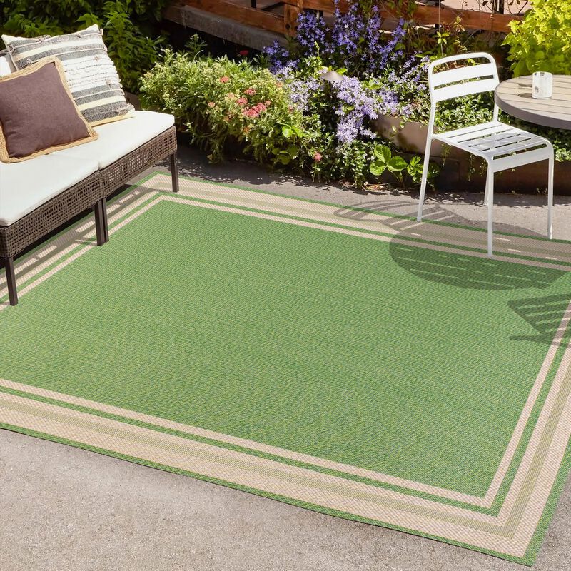 James Modern Border Stripe Indoor/Outdoor Area Rug