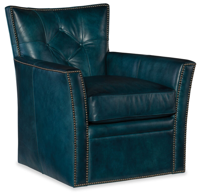 Conner Swivel Club Chair in Blue