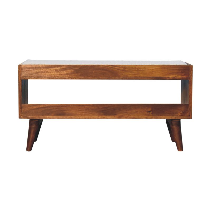 Boucle Nordic  Solid Wood Storage Bench