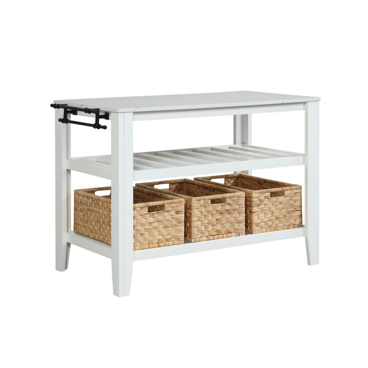 Sezye Kitchen Island in White Finish