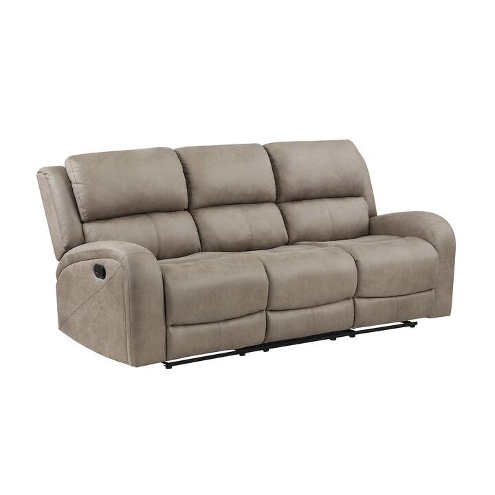Lexicon Pagosa Microfiber Double Reclining Sofa In Brown