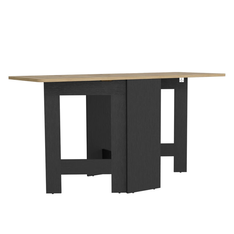 Folding Dining Table Evart, Living Room, Black / Macadamia