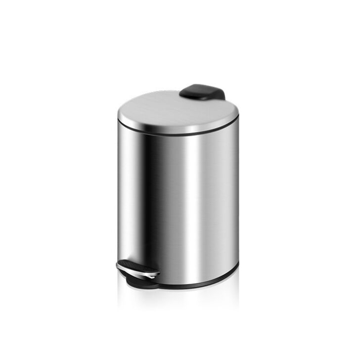 1.85 Gal./7 Liter Semi Round Brushed Step-on Trash Can for Bathroom and Office
