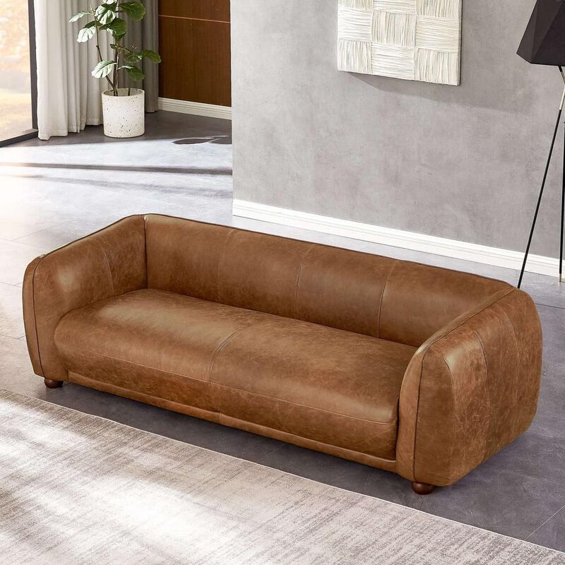 Ashcroft Furniture Co Marlon Luxury Italian Leather Sofa