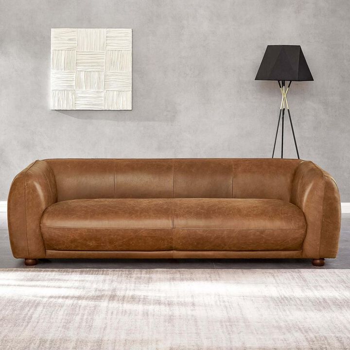 Ashcroft Furniture Co Marlon Luxury Italian Leather Sofa