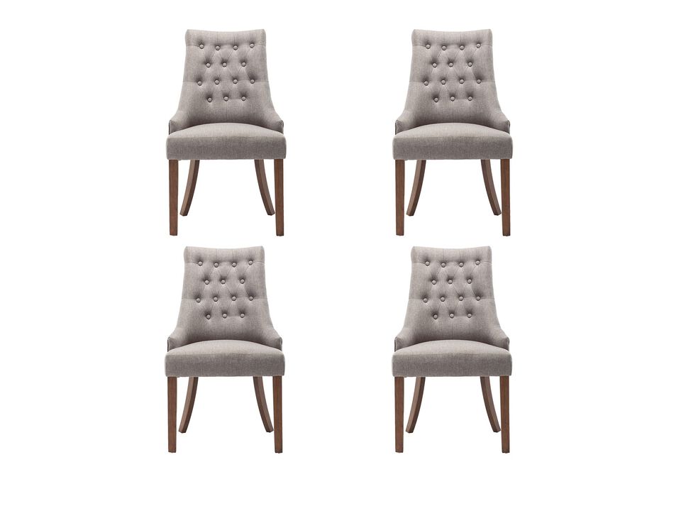 Tufted Upholstered Wingback Dining Chair, Set of 4