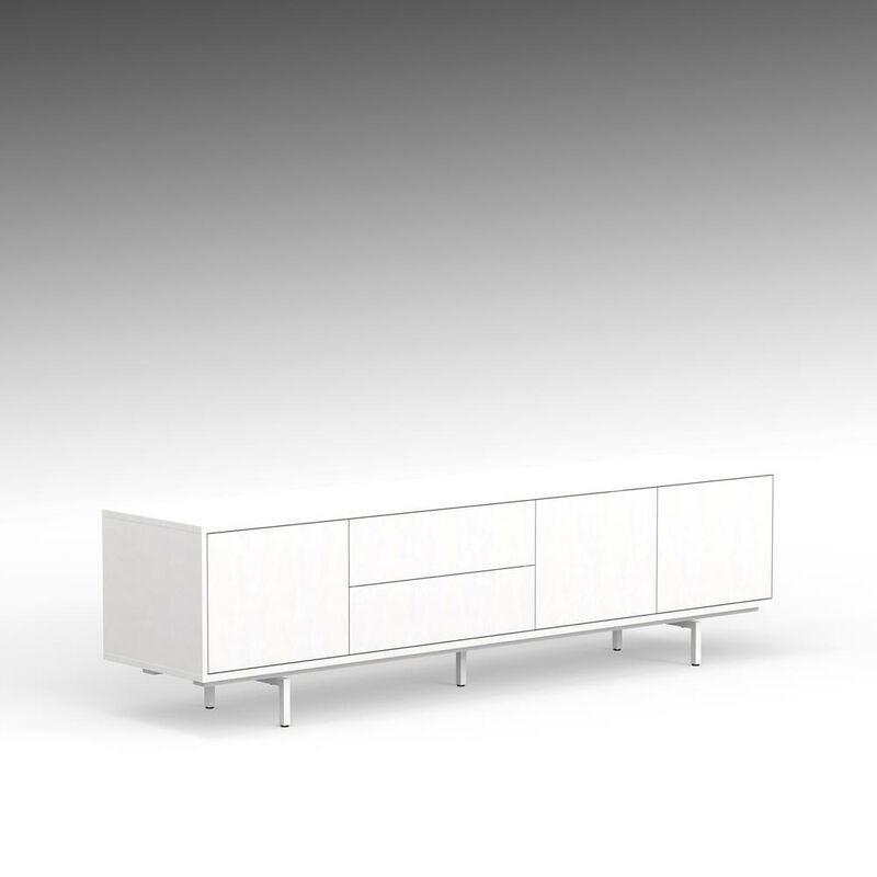 Glenwillow Home Atlas 78 x 20 TV Stand - White/White/White