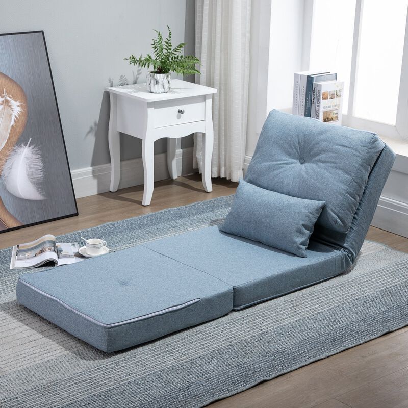 Blue Versatile Seating: Flip Chair Convertible Sofa Bed