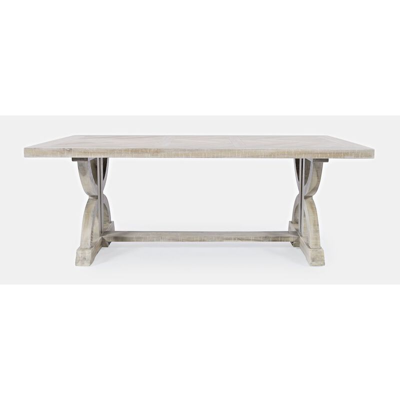 Jofran Fairview Transitional Herringbone Distressed Acacia Coffee Table