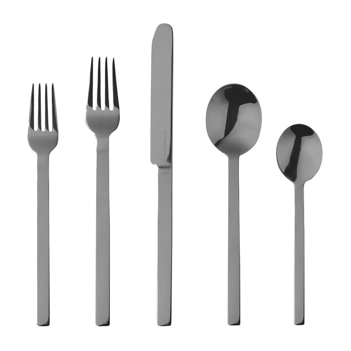 Stile By Pininarina 20-Piece Flatware Set in Black Gold