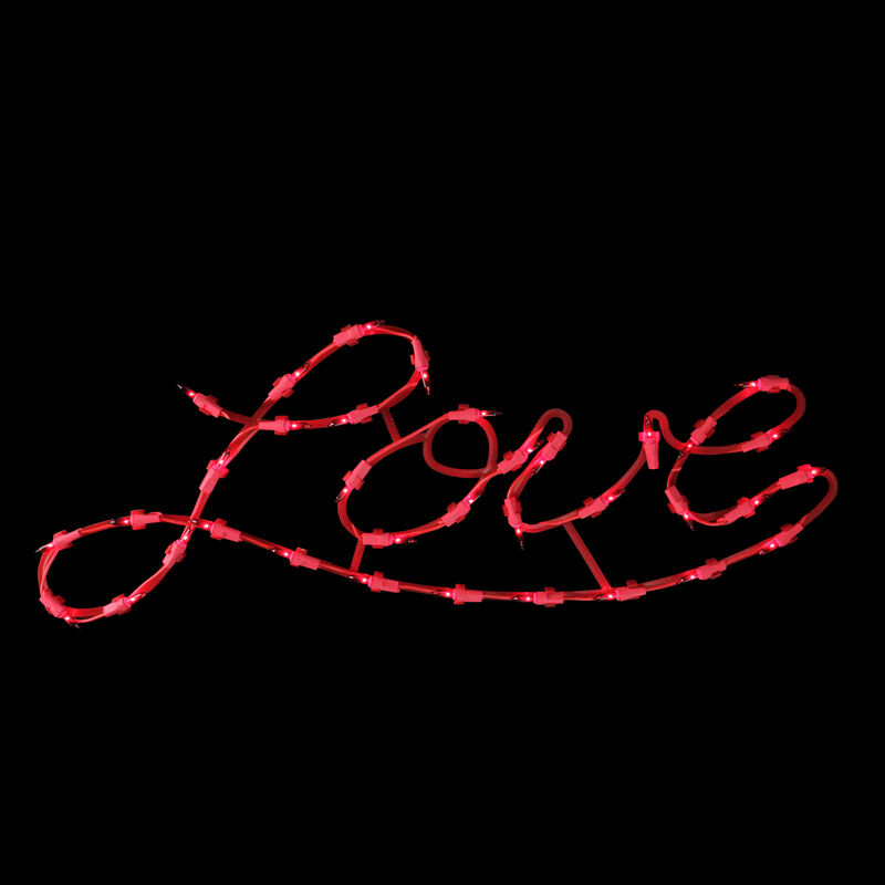 17" Lighted Red Love Script Valentine's Day Window Silhouette Decoration