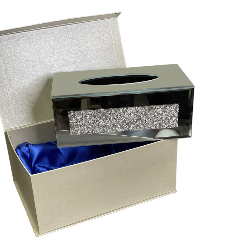 Ambrose Exquisite Mirrored Tissue Holder in Gift Box