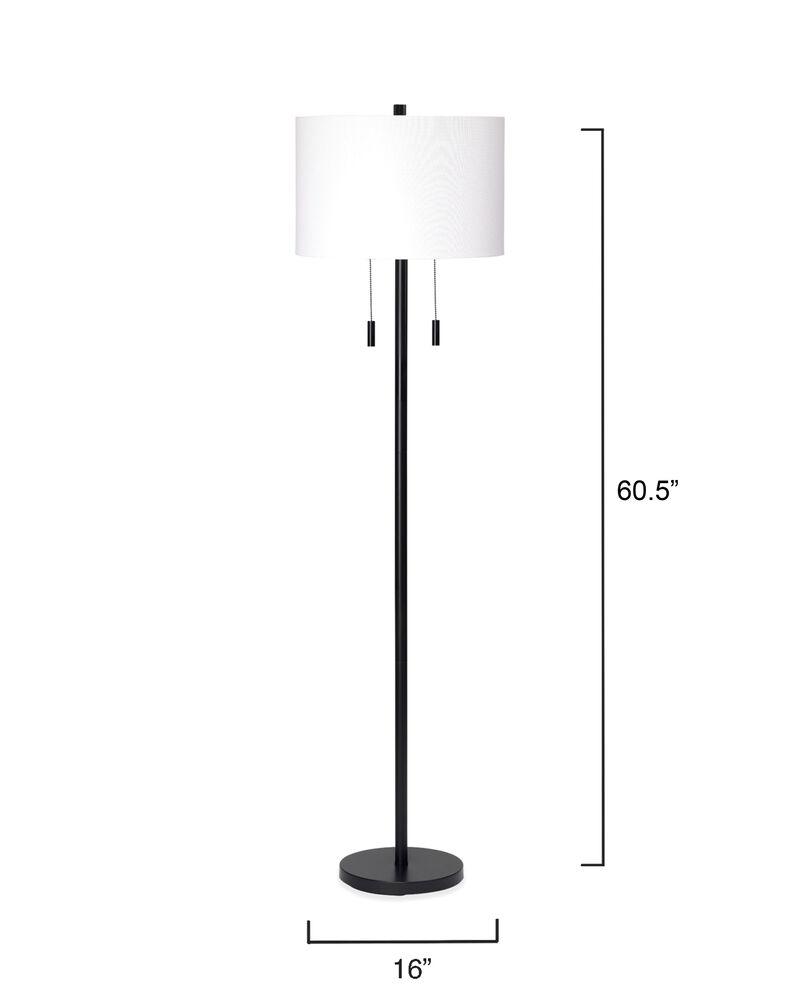 Lincoln 2-Light Black Metal Floor Lamp