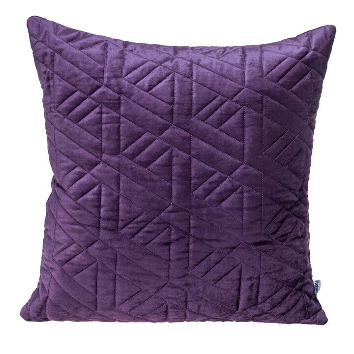 20" Purple Quilted Pattern Retro Throw Pillow