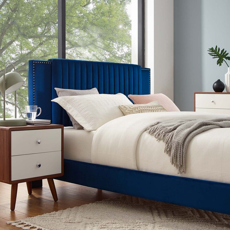 Modway - Zahra Channel Tufted Performance Velvet Queen Platform Bed