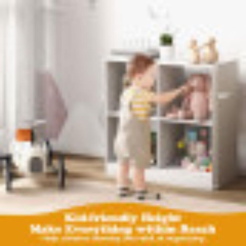 Hivvago 4-Cube Kids Bookcase with Open Shelves