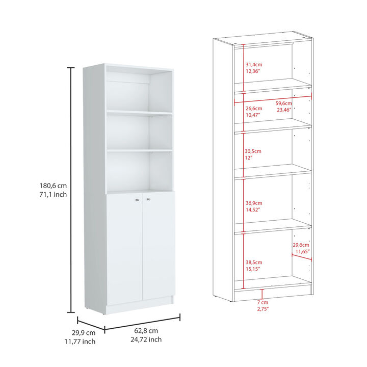 Penrose 3 Piece Living Room Set with 3 Bookcases, White