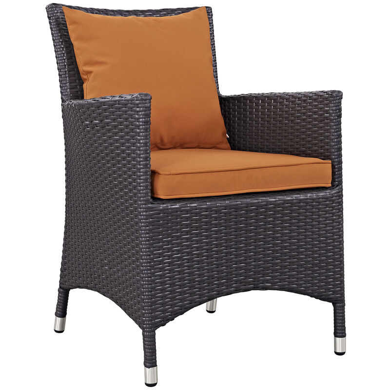 Convene Dining Outdoor Patio Armchair - Espresso Orange