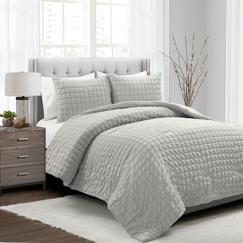 Crinkle Textured Dobby Comforter 3-Pc Set