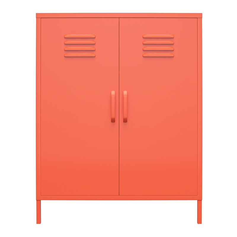 Cache 2 Door Metal Locker Style Storage Accent Cabinet