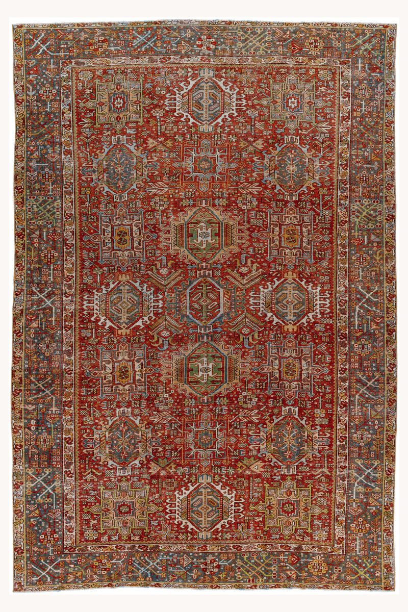 District Loom Vintage Persian Heriz Karaja Area Rug-Fenix