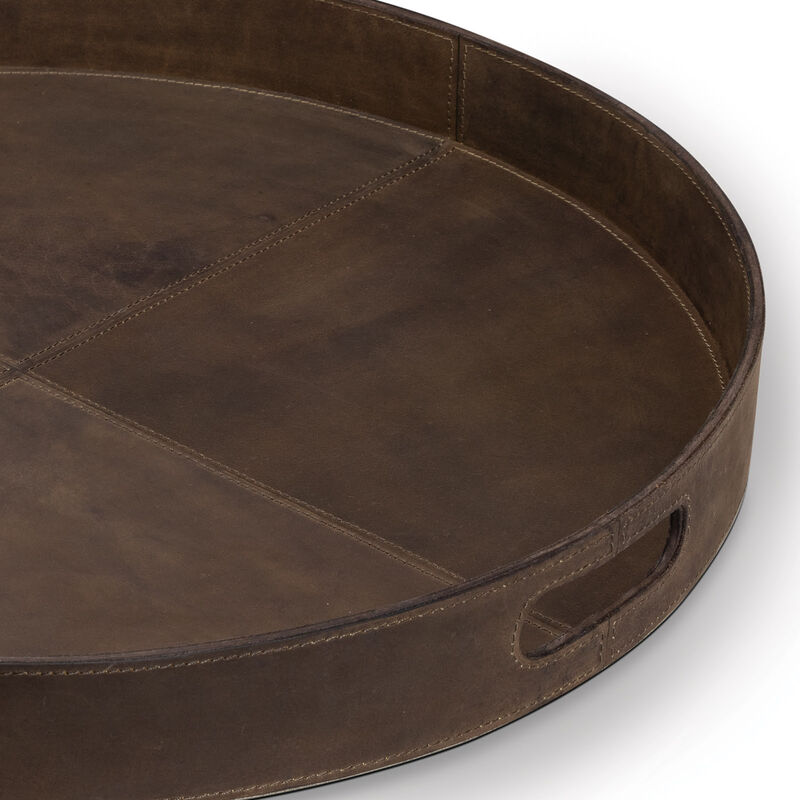 Derby Round Leather Tray