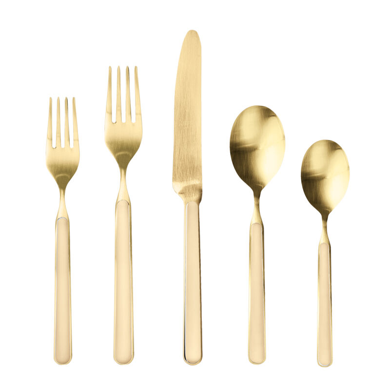 Fantasia 20-Piece Flatware Set in Ice Gold Vanilla