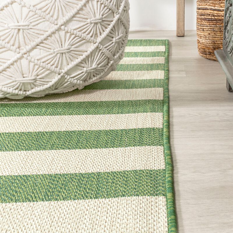 Negril Two Tone Wide Stripe Indoor/Outdoor Area Rug