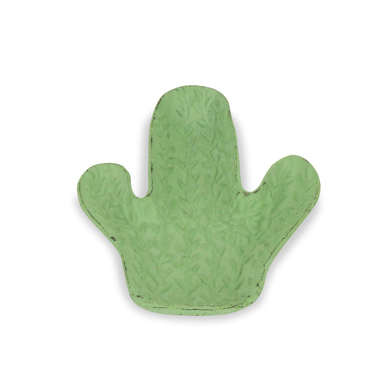 7.75" Ceili Green Cast Iron Cactus Tray