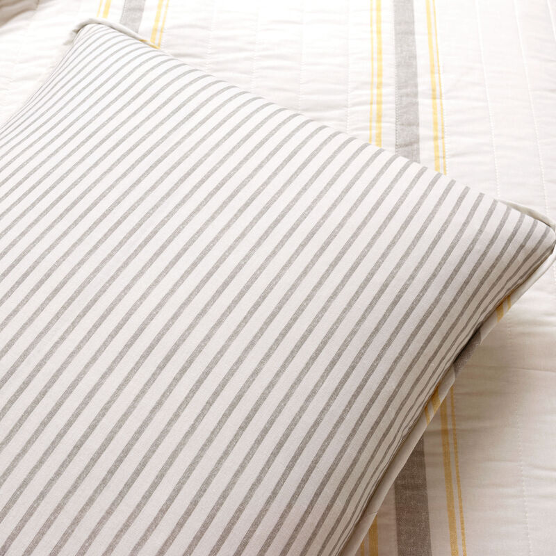 Farmhouse Stripe Reversible Cotton Quilt 3Pc Set