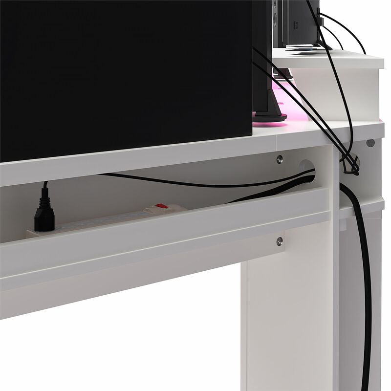 Xtreme Gaming Corner Desk with Riser & LED Light Kit