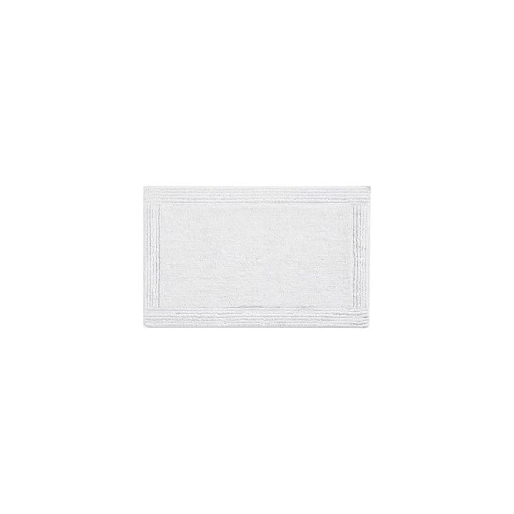 Belen Kox White Cotton Reversible Bath Rug, Belen Kox