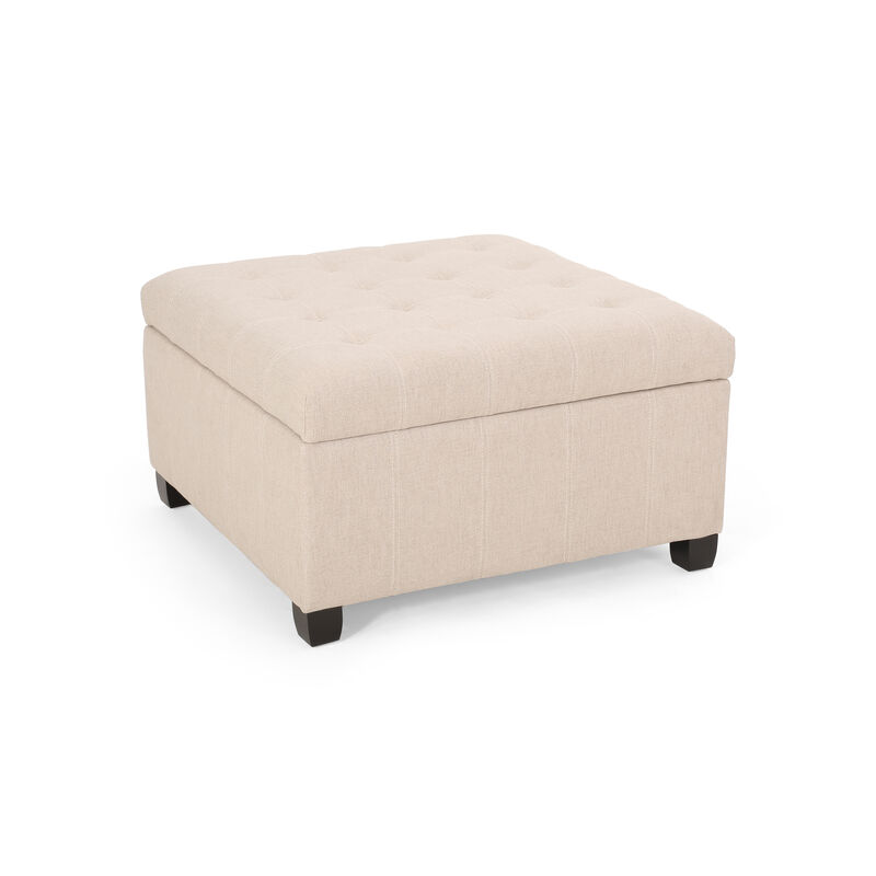 Chic Waffle-Stitch Storage Ottoman Unclutter in Style