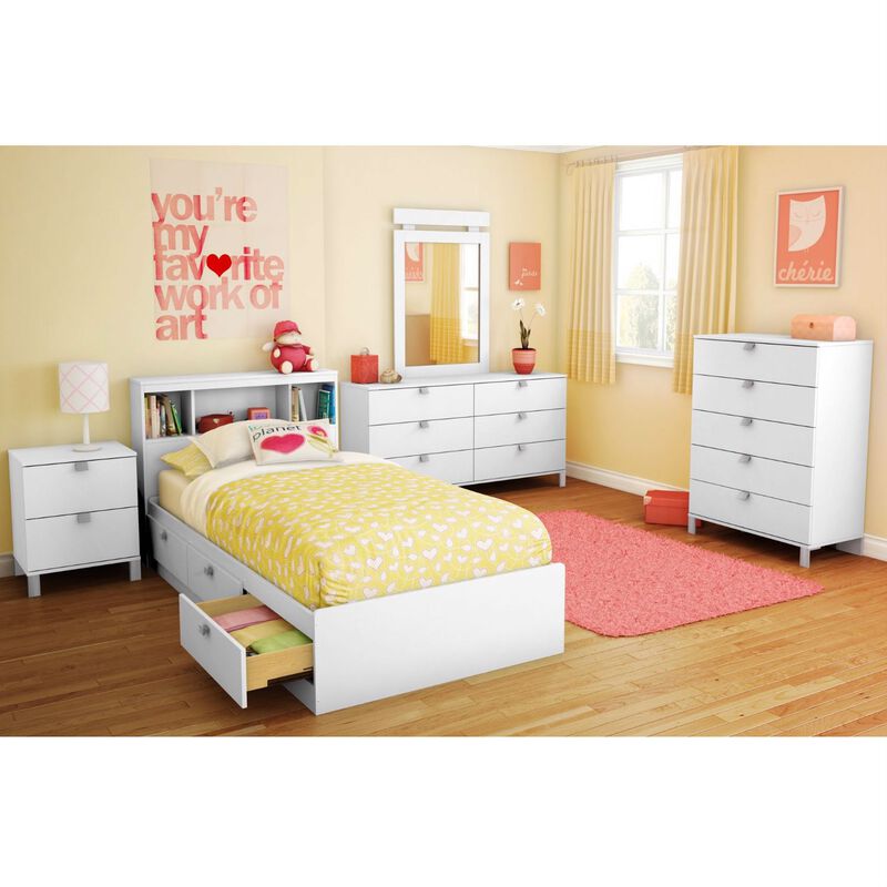 QuikFurn Twin size Modern Bookcase Headboard