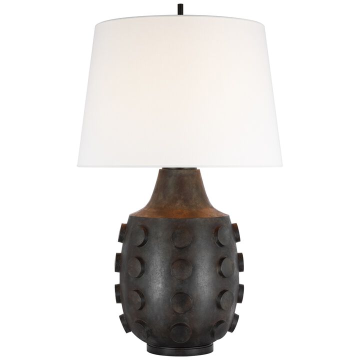 Orly Large Table Lamp in Garden Bronze with Linen Shade
