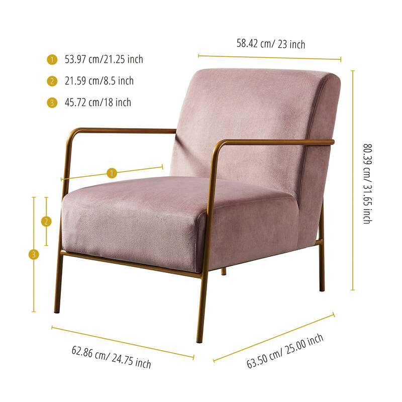 Teamson Home Chelsea Armchair with Gold-Finished Metal Legs