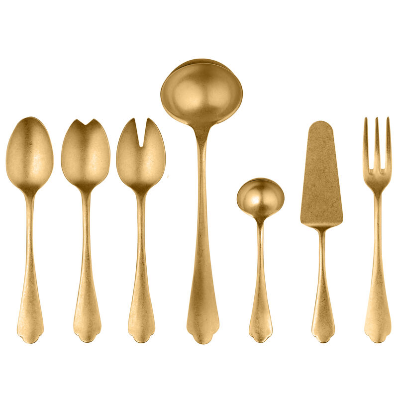 Dolce Vita Pewter Gold Serving Set 7 Pieces